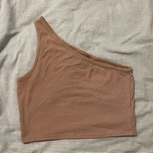 Ribbed One Shoulder Crop Top